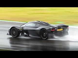 Aston Martin Valkyrie testing on wet track: 11,000 rpm Cosworth RA  V12 Engine Sound!