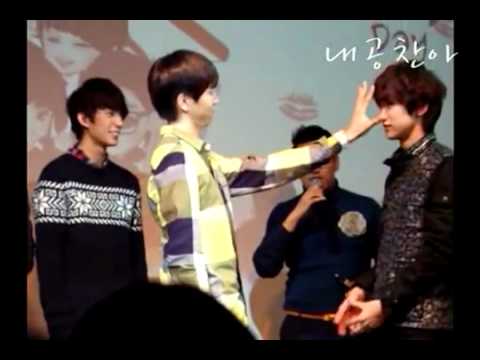 FANCAM 111118 FUNNY Romantic Jinyoung Day Jinyoung Sandeul playing Hand Push Over B1