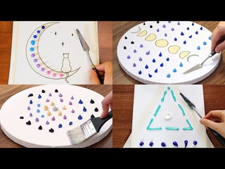 Moon Painting Special Compilation 3 hoursAcrylic Painting on CanvasSatisfying Art ASMR