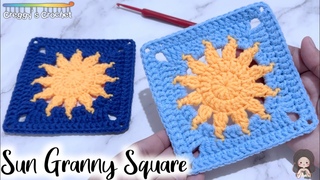 CROCHET Sun Granny Square | Tutorial