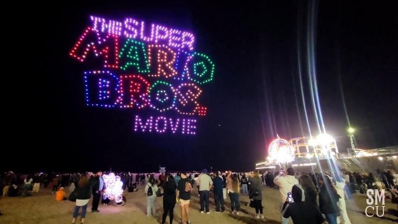 600 Drones Illuminate Santa Monica Beach for Super Mario Bros. Movie