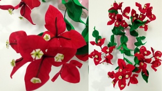 COMO FAZER BOUGAINVILLE FLOR PRIMAVERA RAMO DE EVA EM ARRANJO PENDENTE