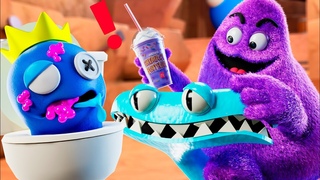 BLUE Becomes a GRIMACE SHAKE! Rainbow Friends 2 Animation