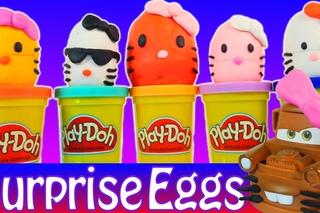 Hello Kitty Play Doh Surprise Eggs Disney Pixar Cars Play Dough Egg Toys Episodes