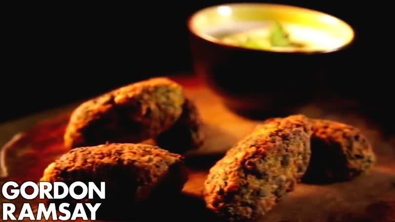 Chickpea, Cumin Spinach Koftas with Tahini Dressing, Gordon