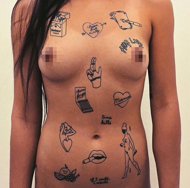 Group prison nipples tattoo