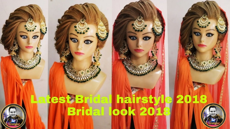 Bridal hairstyle 2018, Latest Indian bridal hairstyle hair tutorial, Indian, muslim bride look