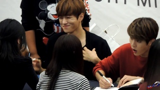 161009 INFINITE COEX LIVE PLAZA FANSIGN 인피니트 코엑스 라이브프라자 팬 사인회 Sungyeol 성열 & Myungsoo 명수 (L 엘) foc