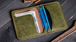#10 Vegetable tanned Pueblo leather handmade wallet card holder “Bramble“. How it’s made? DIY