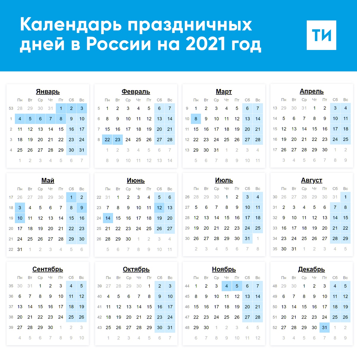 Tatarstan Ministry of Labor has published a production calendar for 2023 In tota