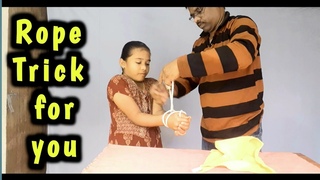 funny Rope trick  for you magic tutorial  by telugumix