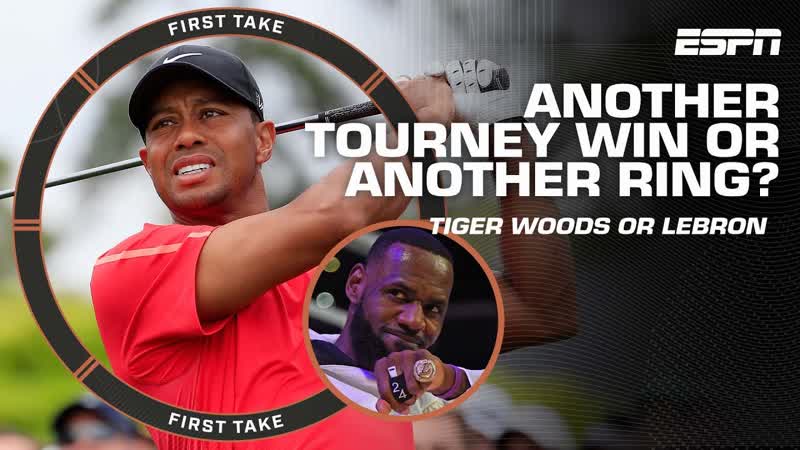More likely: Another tournament win for Tiger Woods or Another ring for Le Bron , First