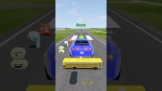 Girls vs Boys drive cars  #shorts