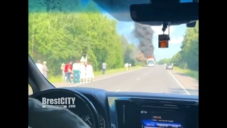 Neoplan горел на М10 возле Лунинца.