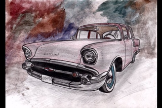 Нарисованные тачки: Chevy Bel Air Wallpaper